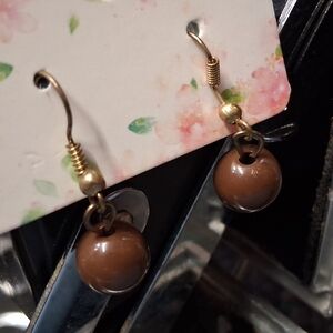 Chic Brown Sphere Earrings